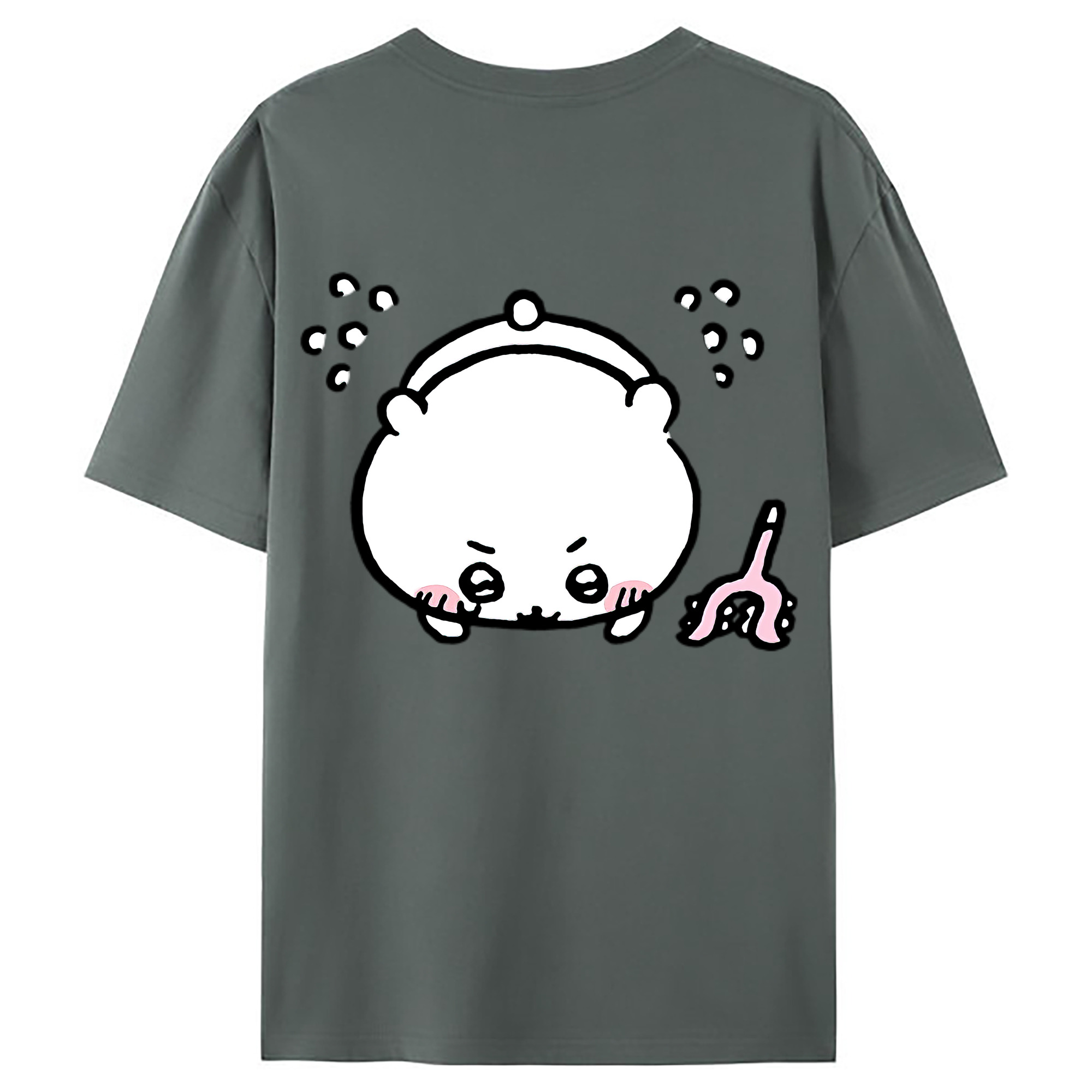 （画像用） ちいかわ ちいかわ Chii-kawa chiikawa 綿100％ メンズ半袖Tシャツ（バックプリント） 通気性